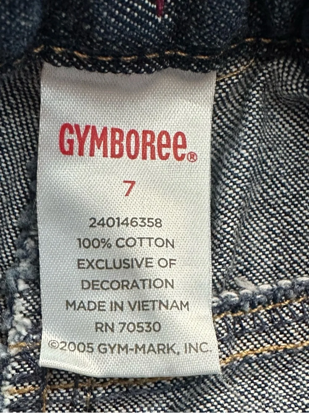 Vintage Gymboree 2005 Cherry Pie Girls Flare Denim Jeans Pants 7 embroidered